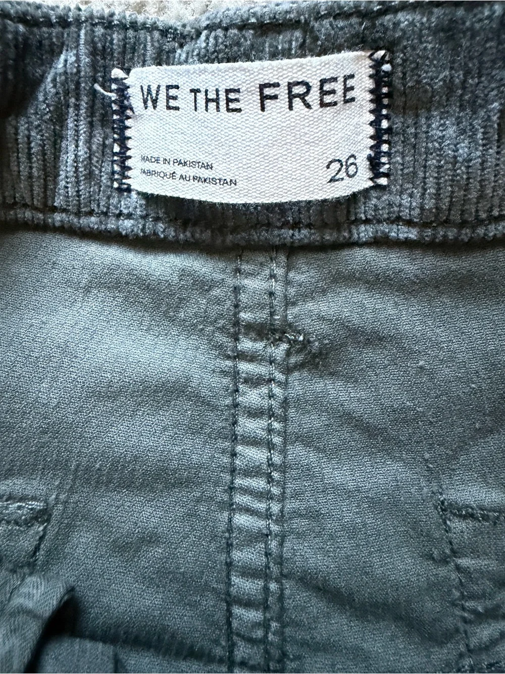 Free People We The Free Deep Trance Corduroy Boyfriend Pant 26 Keepsake Clover - Picture 11 of 16